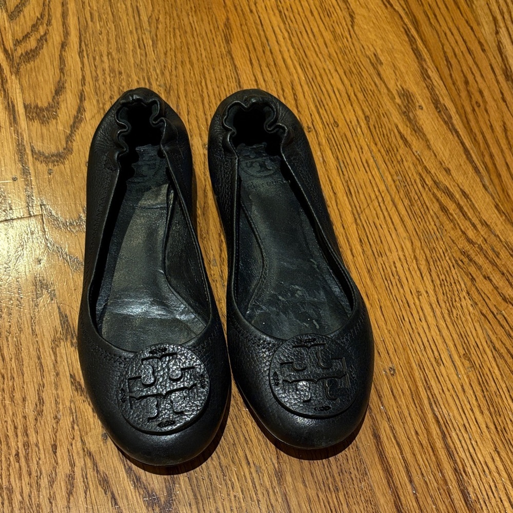 Tory Burch Black Leather Flats